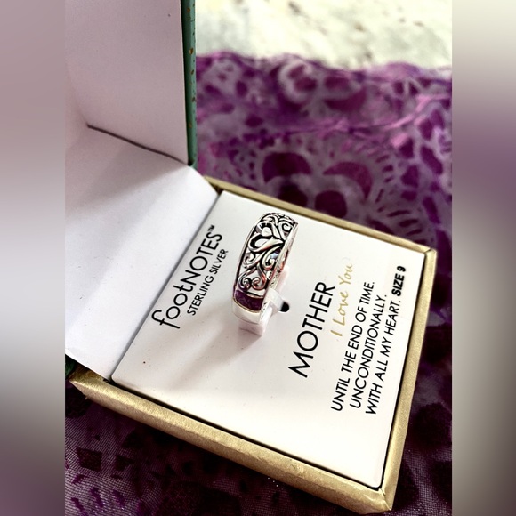 Footnotes Jewelry Footnotes Mom Ring Premium Sterling Silver In Box
